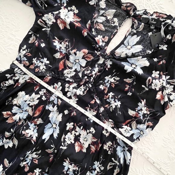 Lulus | Dresses | Nwt Lulus Lovely Blooms Navy Blue Floral Long Sleeve ...